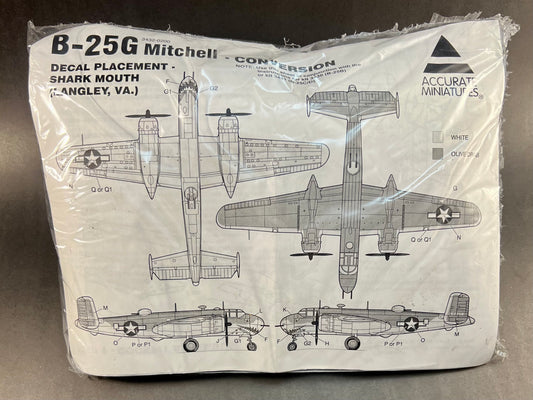 Accurate Miniatures Model Kit 3432-0200 1:48 Scale B-25G Mitchell Conversion