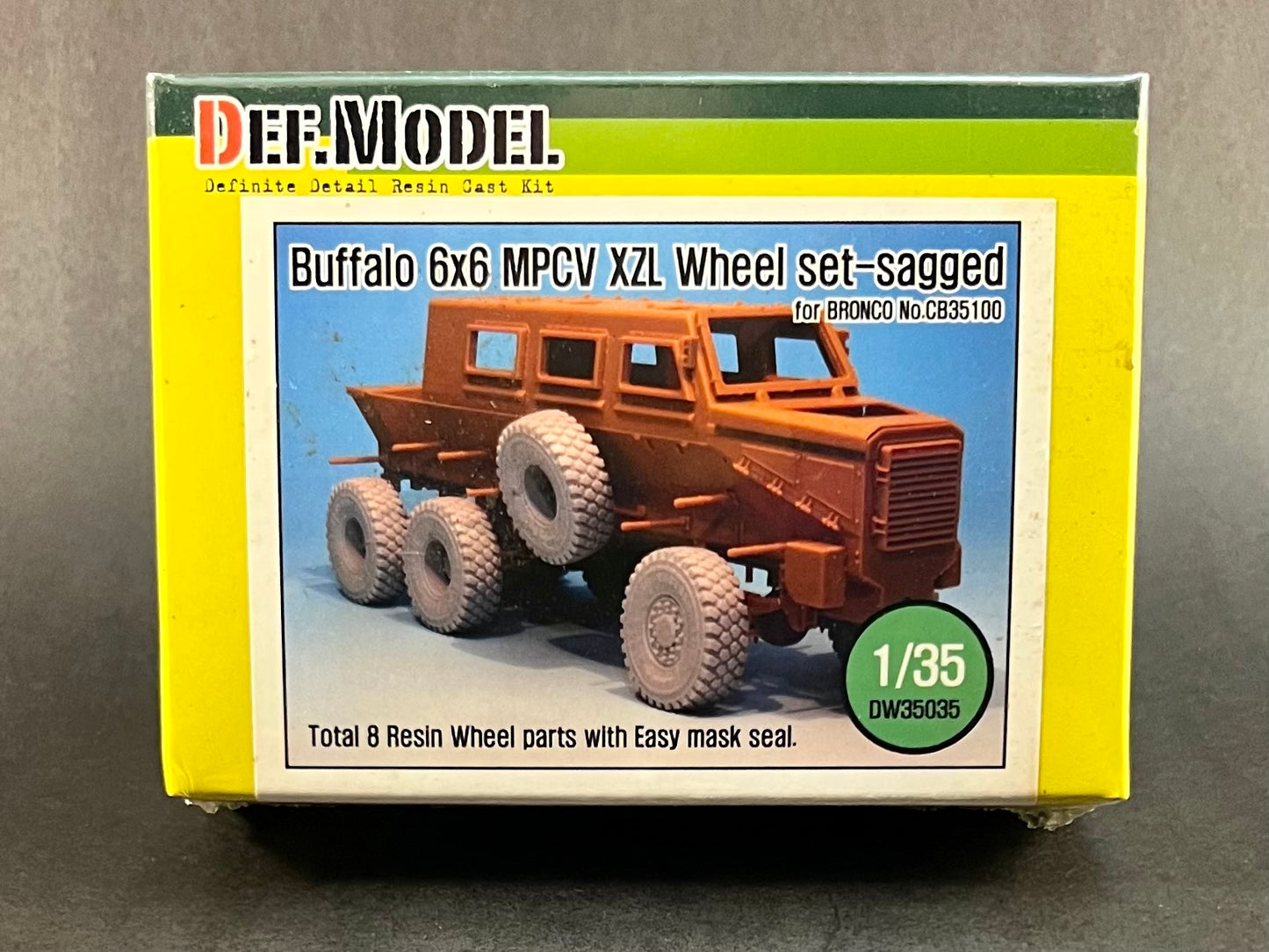 Def.Model Detail Set DW35035 1:35 Scale Buffalo 6x6 MPCV XZL Wheel Set-Sagged