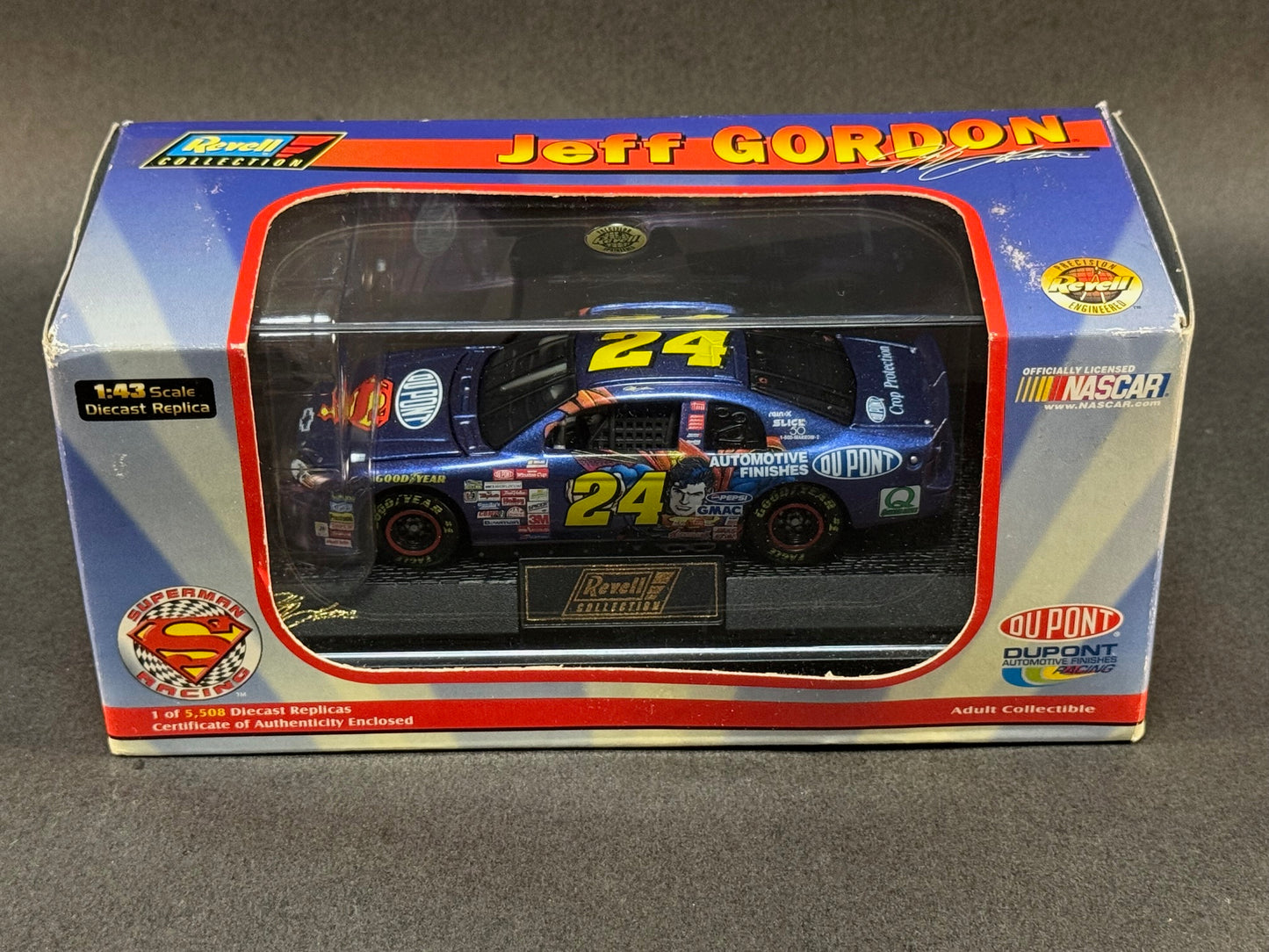 1999 Revell Collection 1:43 Superman Racing NASCAR Jeff Gordon 24, Blue