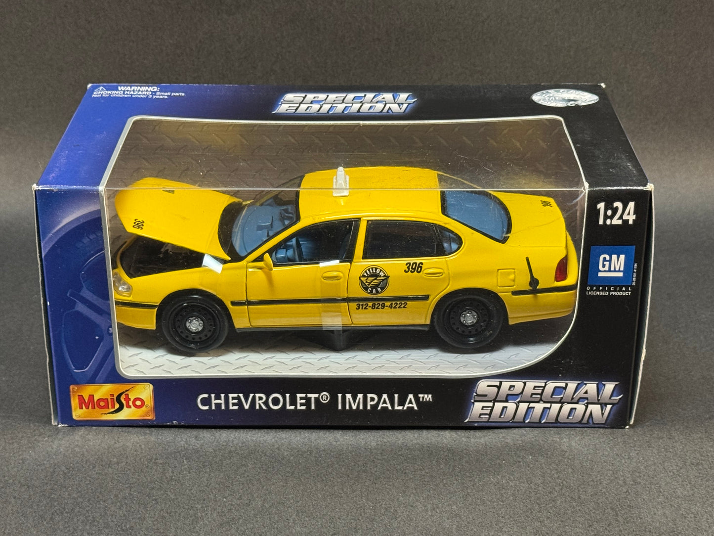 2002 Maisto Special Edition 1:24 Scale Chevrolet Impala Cab, Yellow