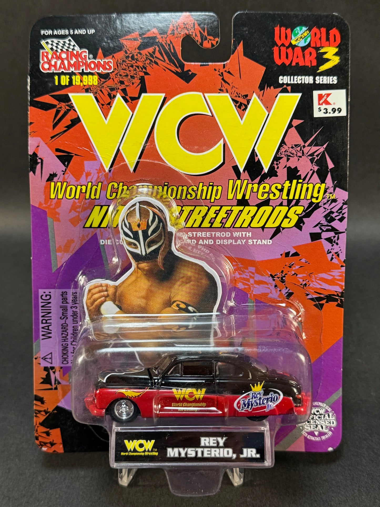 1998 Racing Champions WCW Nitro StreetRods World War 3 Rey Mysterio Jr, Red and Black