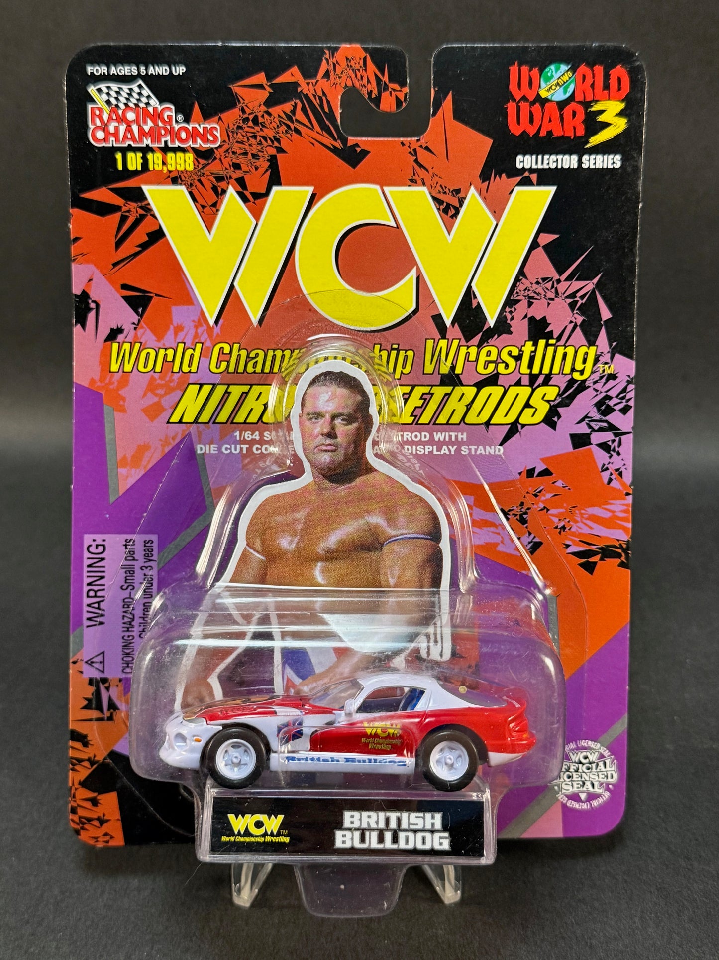 1998 Racing Champions WCW Nitro StreetRods World War 3 British Bulldog, Red and White