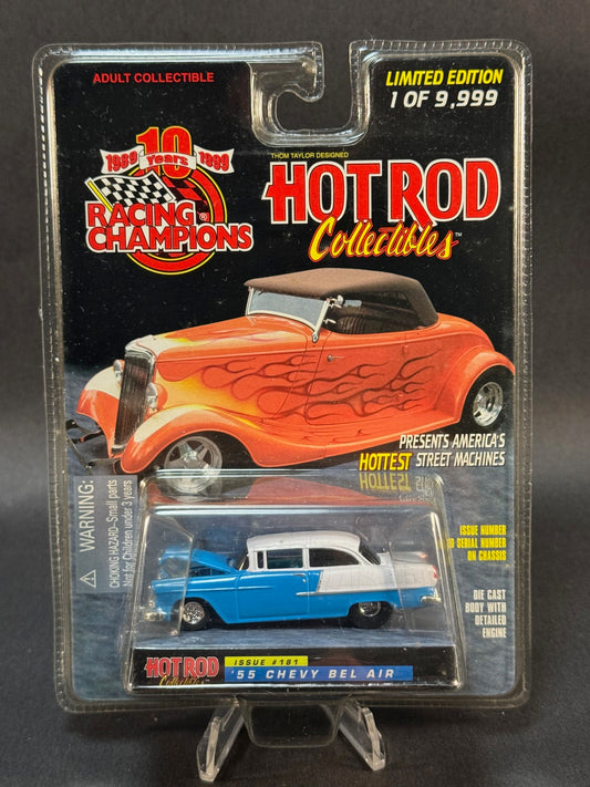 1999 Racing Champions Hot Rod Collectibles Issue #181 '55 Chevy Bel Air, Blue and White