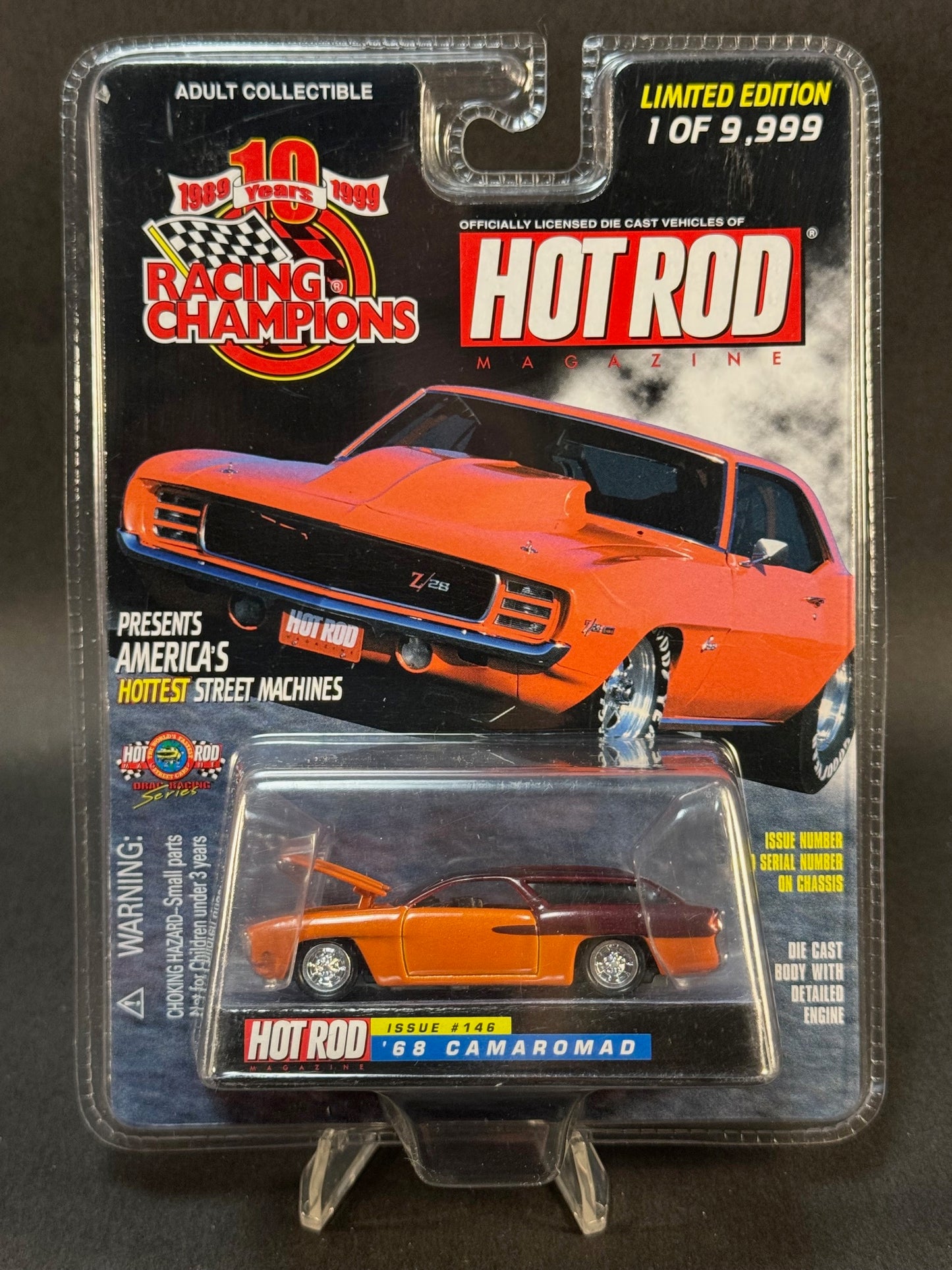 1999 Racing Champions Hot Rod Magazine Issue #146 Camaromad, Orange