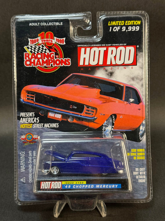 1999 Racing Champions Hot Rod Magazine Issue #150 '49 Chopped Mercury, Blue