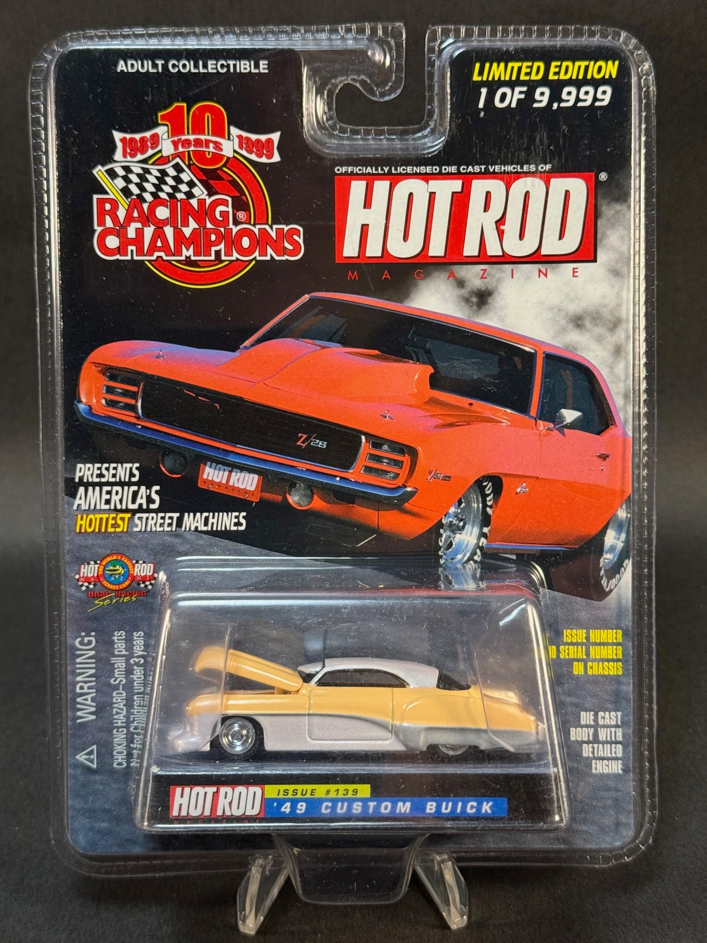 1999 Racing Champions Hot Rod Magazine Issue #139 '49 Custom Buick, Orange and White