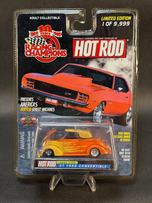 1999 Racing Champions Hot Rod Magazine Issue #156 '37 Ford Convertible, Orange