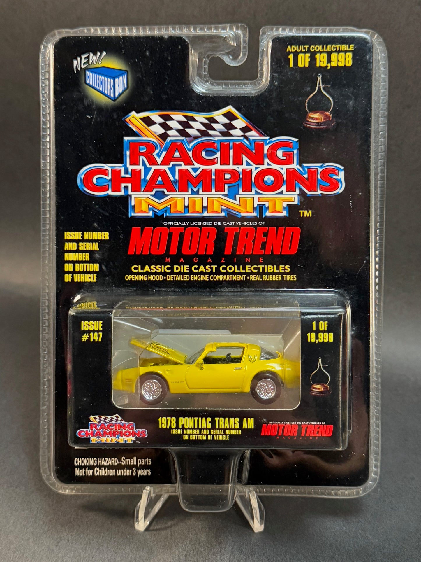 1998 Racing Champions MINT Motor Trend #147 1978 Pontiac Trans Am, Yellow