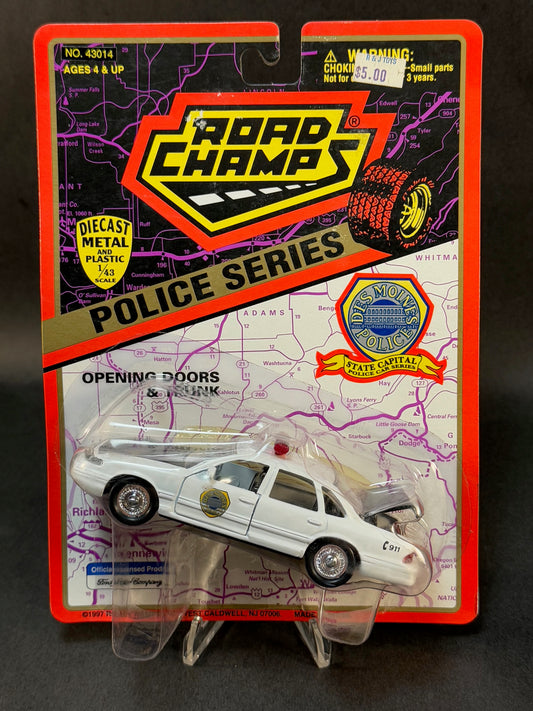 1997 Road Champs State Capital Police Car Series Des Moines Police, White