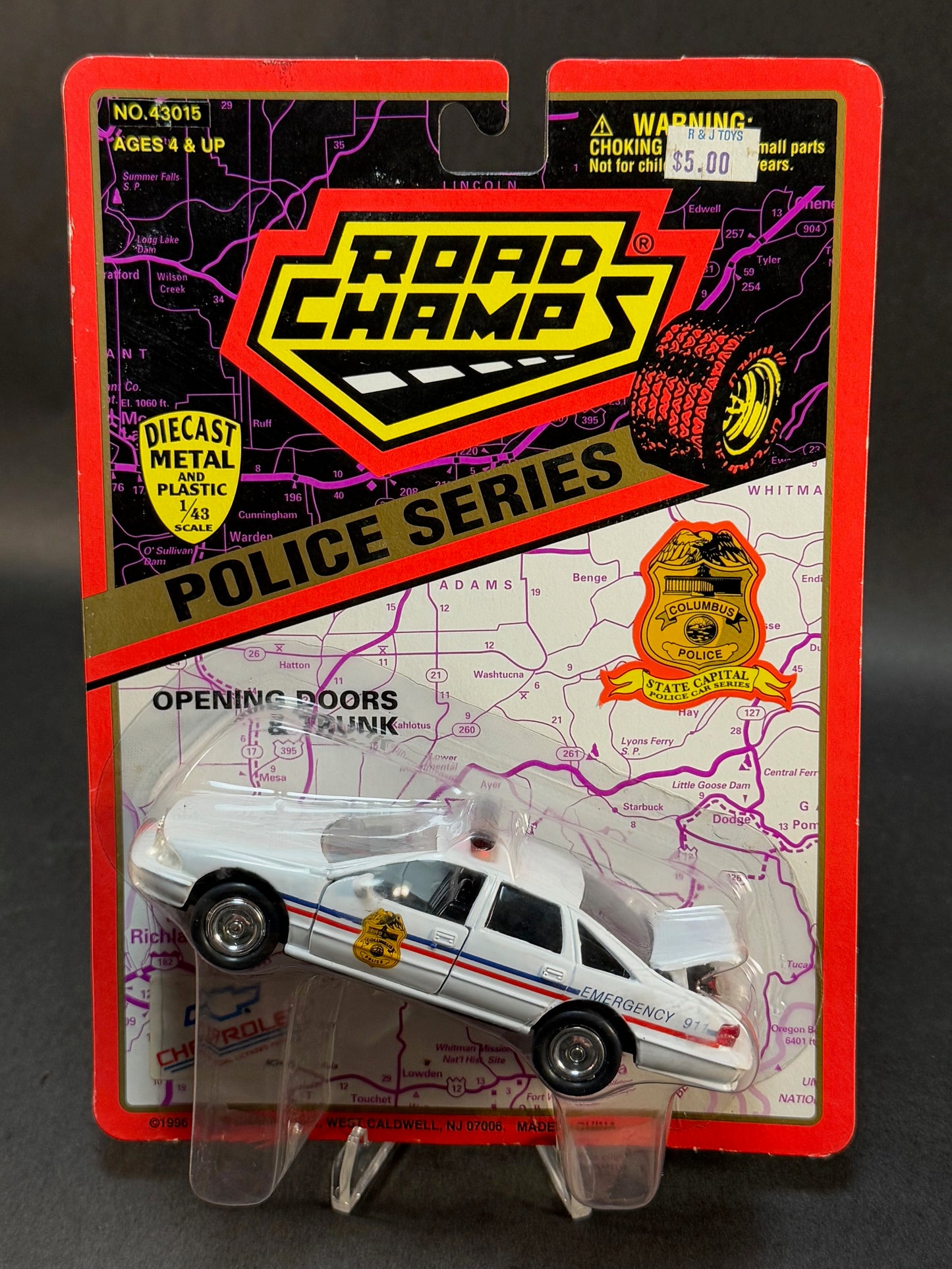 1996 Road Champs State Capital Police Car Series Columbus Ohio Police, White