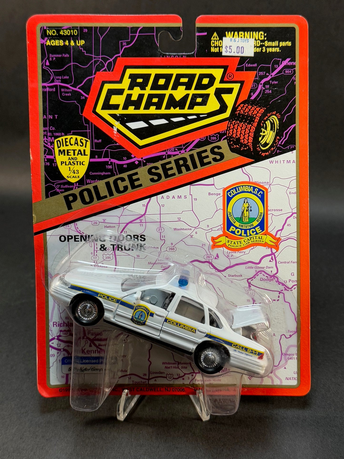 1996 Road Champs State Capital Police Car Series Columbia South Carolina, White