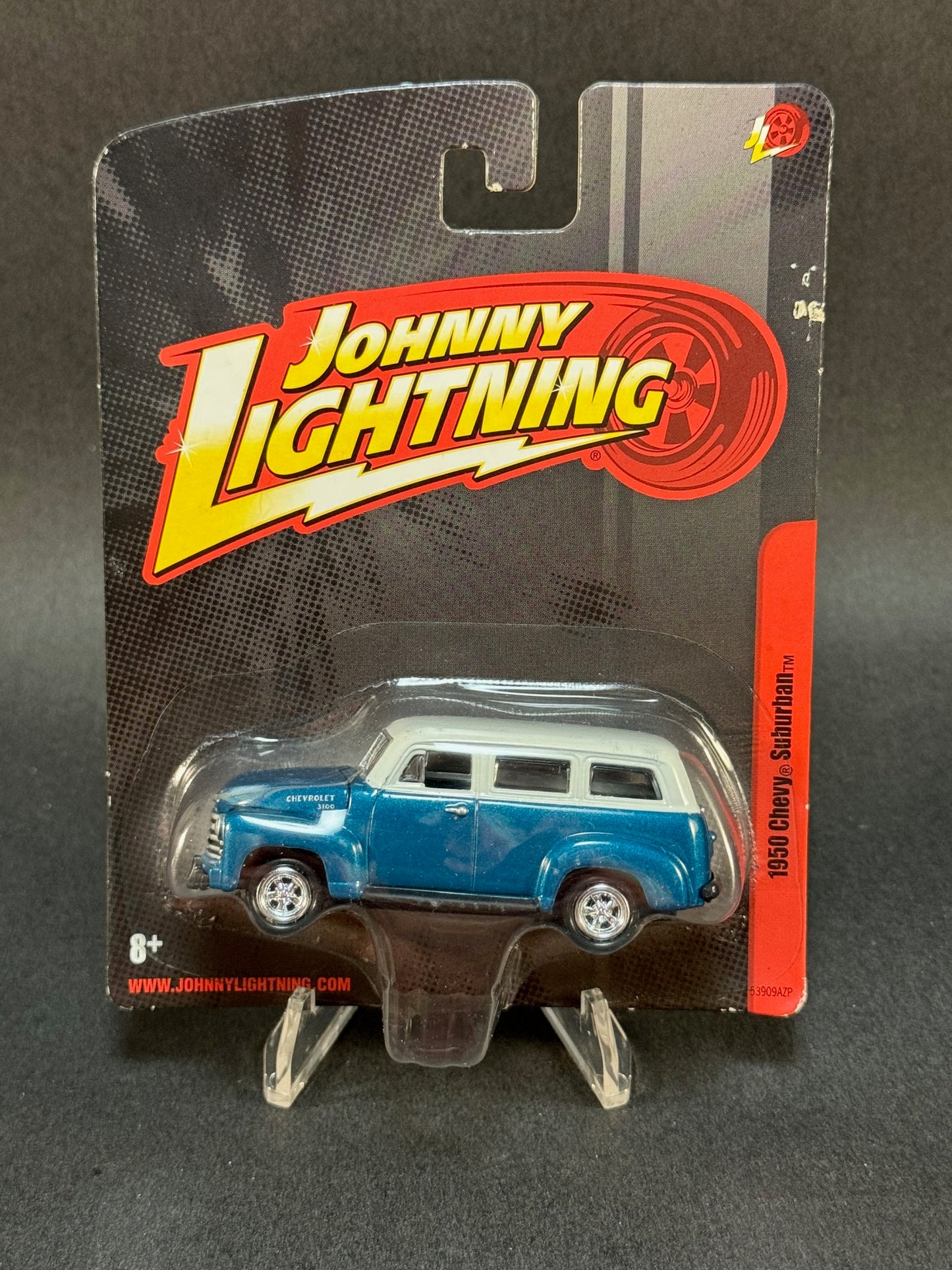 2010 Johnny Lightning 1950 Chevy Suburban, Blue and White