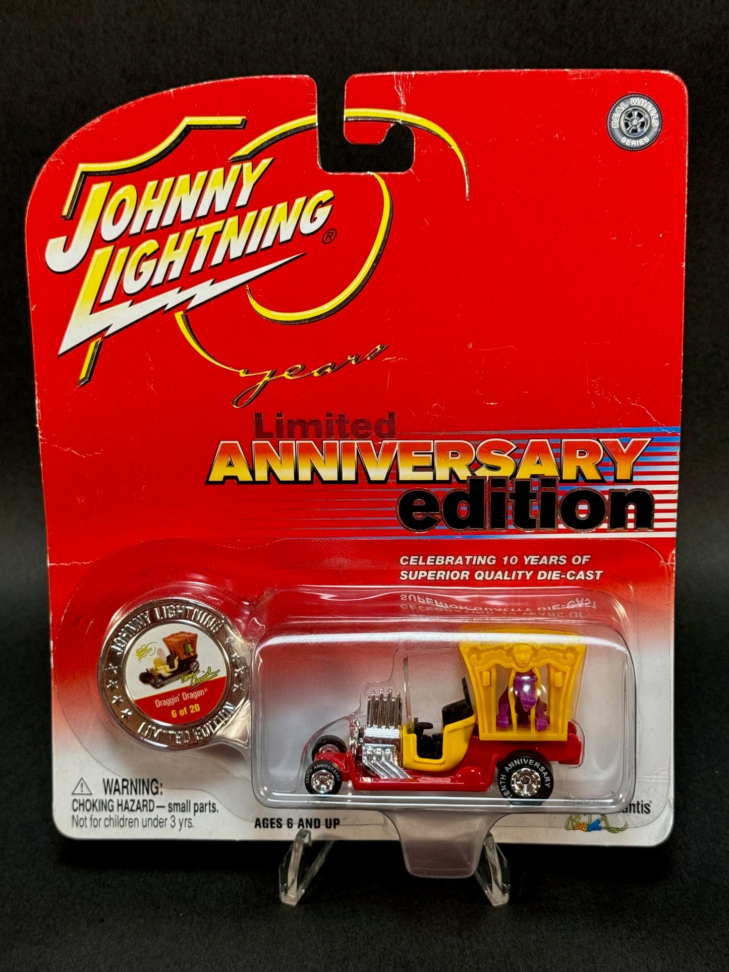 2004 Johnny Lightning 10 Years Anniversary Edition #6 Draggin' Dragon, Red and Yellow