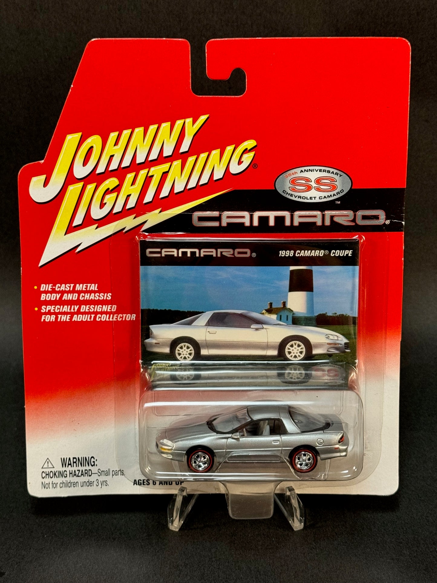 2002 Johnny Lightning 35th Anniversary Camaro SS 1998 Camaro Coupe, Silver