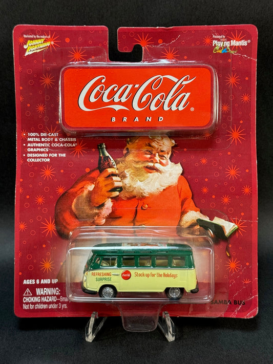 2003 Johnny Lightning Coca-Cola Brand VW Samba Bus, Green and Yellow