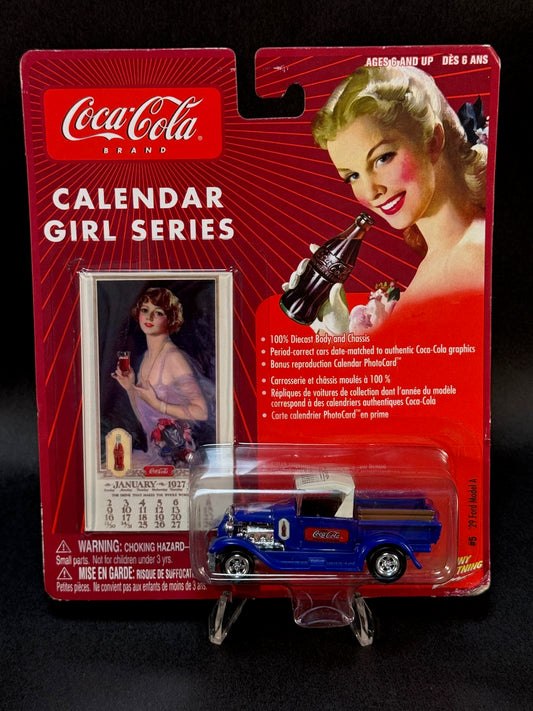 2003 Johnny Lightning Coca-Cola Calendar Girl Series #5 '29 Ford Model A, Blue