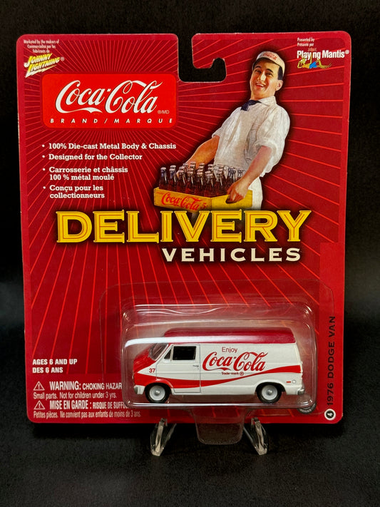 2003 Johnny Lightning Coca-Cola Delivery Vehicles #4 1976 Dodge Van, Red and White