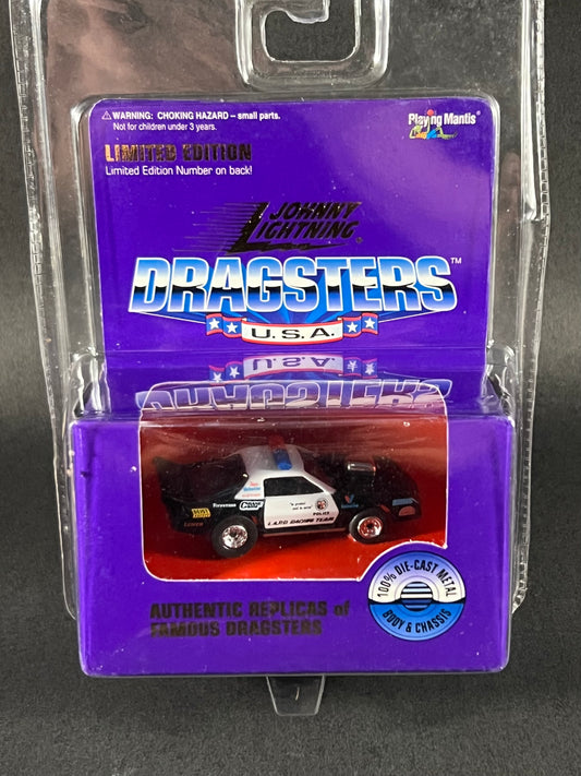 1996 Johnny Lightning Limited Edition Dragsters USA LAPD Racing Team, Black and White