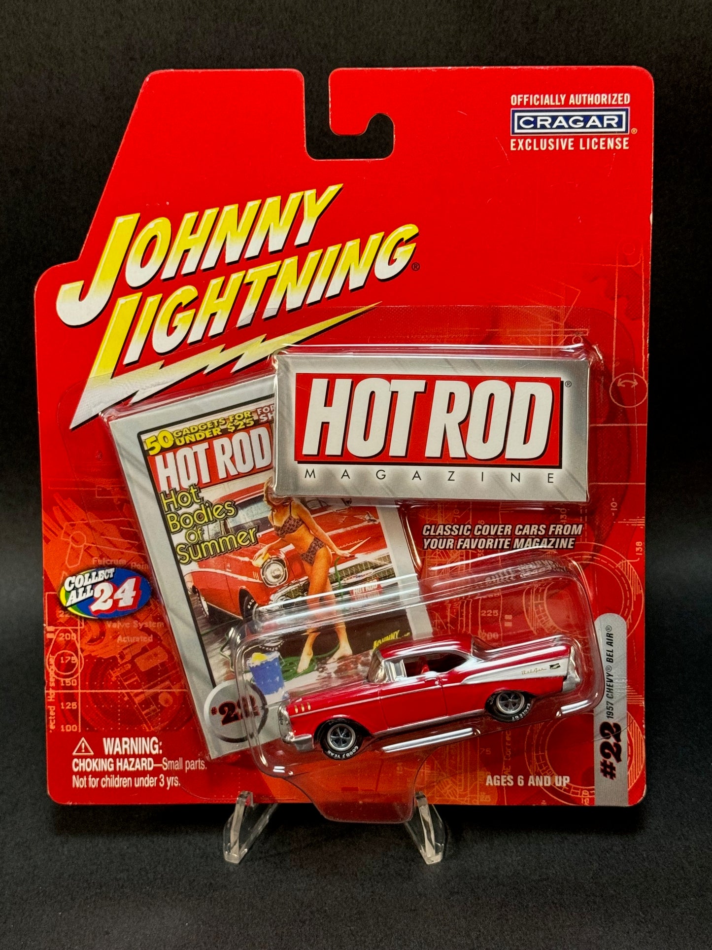 2004 Johnny Lightning Hot Rod Magazine #22 1957 Chevy Bel Air, Red