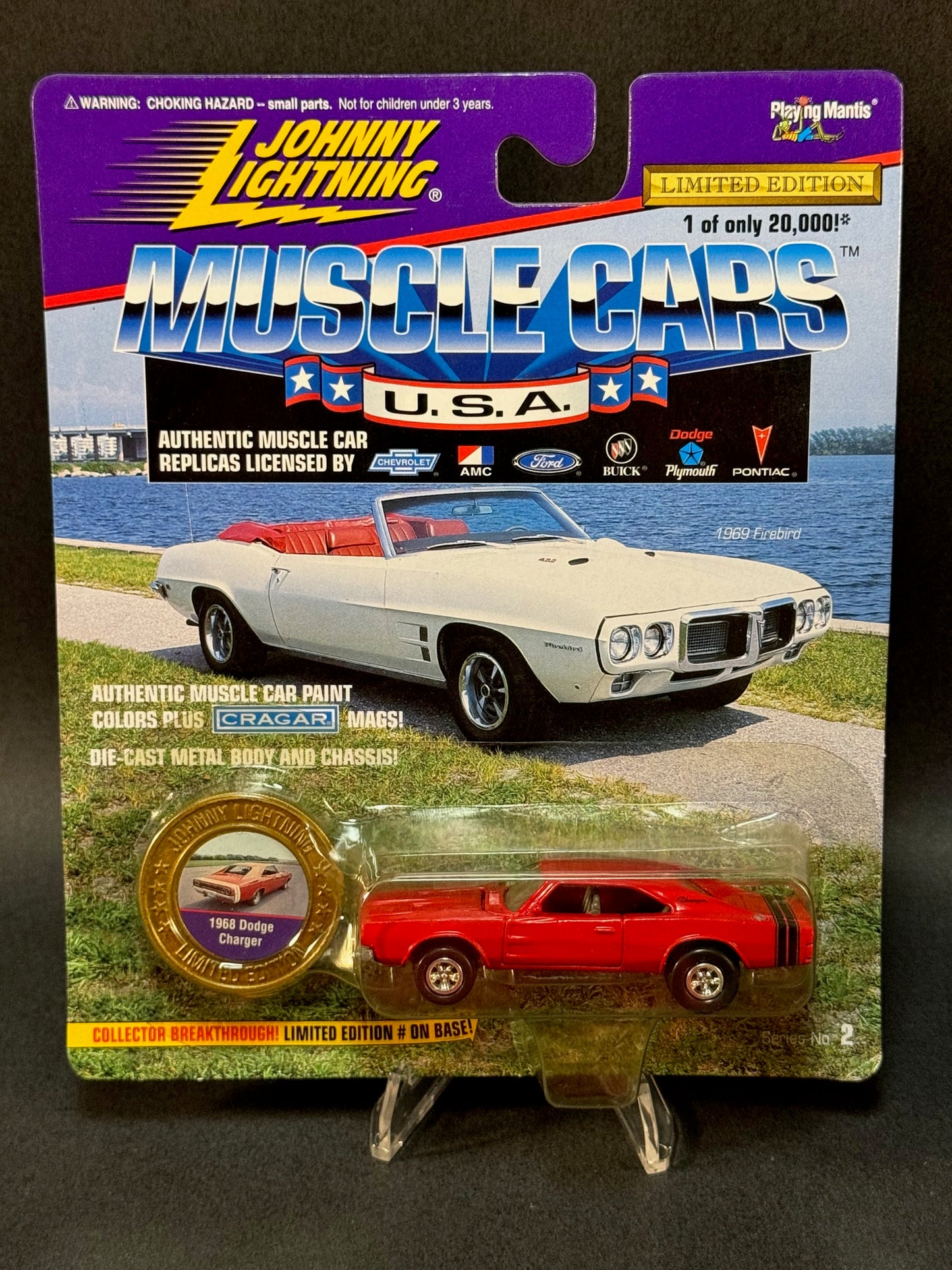 1996 Johnny Lightning Muscle Cars USA Series 2 1968 Dodge Charger, Red