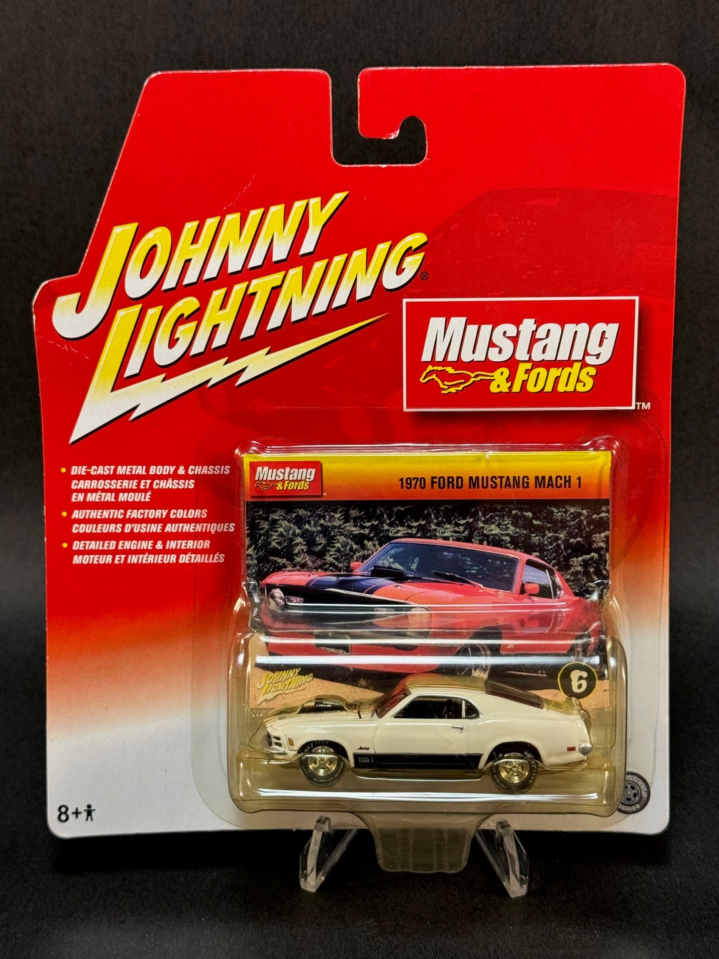 2005 Johnny Lightning Mustang & Fords #6 1970 Ford Mustang Mach 1, White