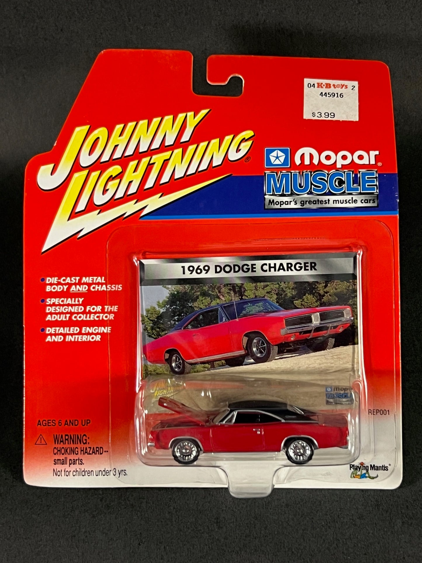 2002 Johnny Lightning Mopar Muscle 1969 Dodge Charger, Red