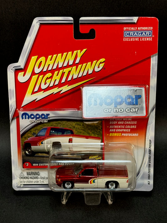 2003 Johnny Lightning Mopar Or No Car #3 1994 Custom Dodge Ram Pickup, Red and White