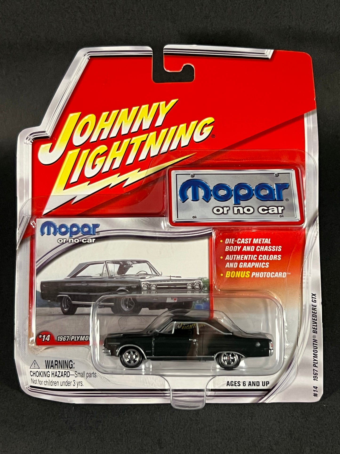 2003 Johnny Lightning Mopar Or No Car #14 1967 Plymouth Belvedere GTX, Black