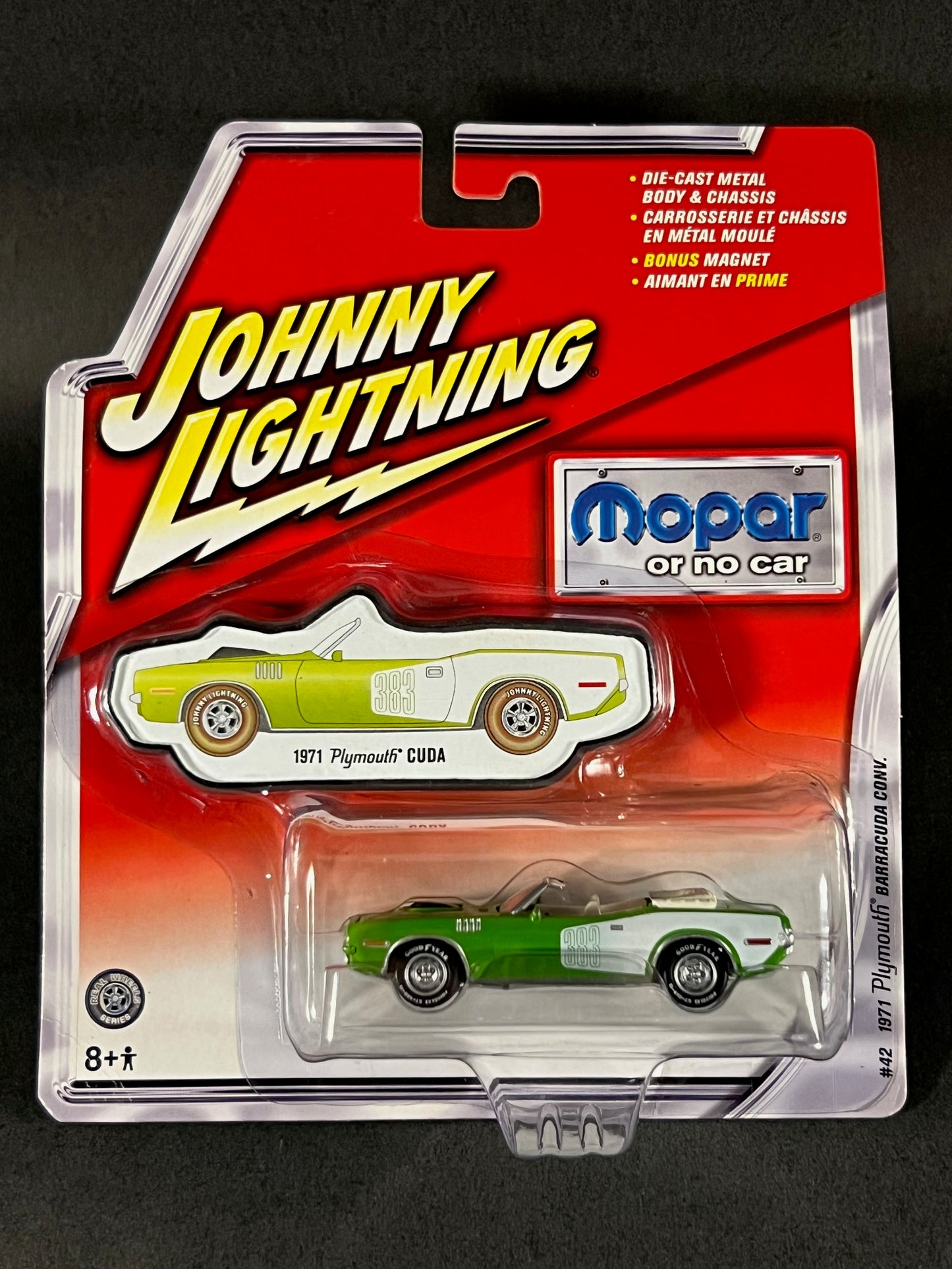 2005 Johnny Lightning Mopar Or No Car #42 1971 Plymouth Barracuda Conv., Green