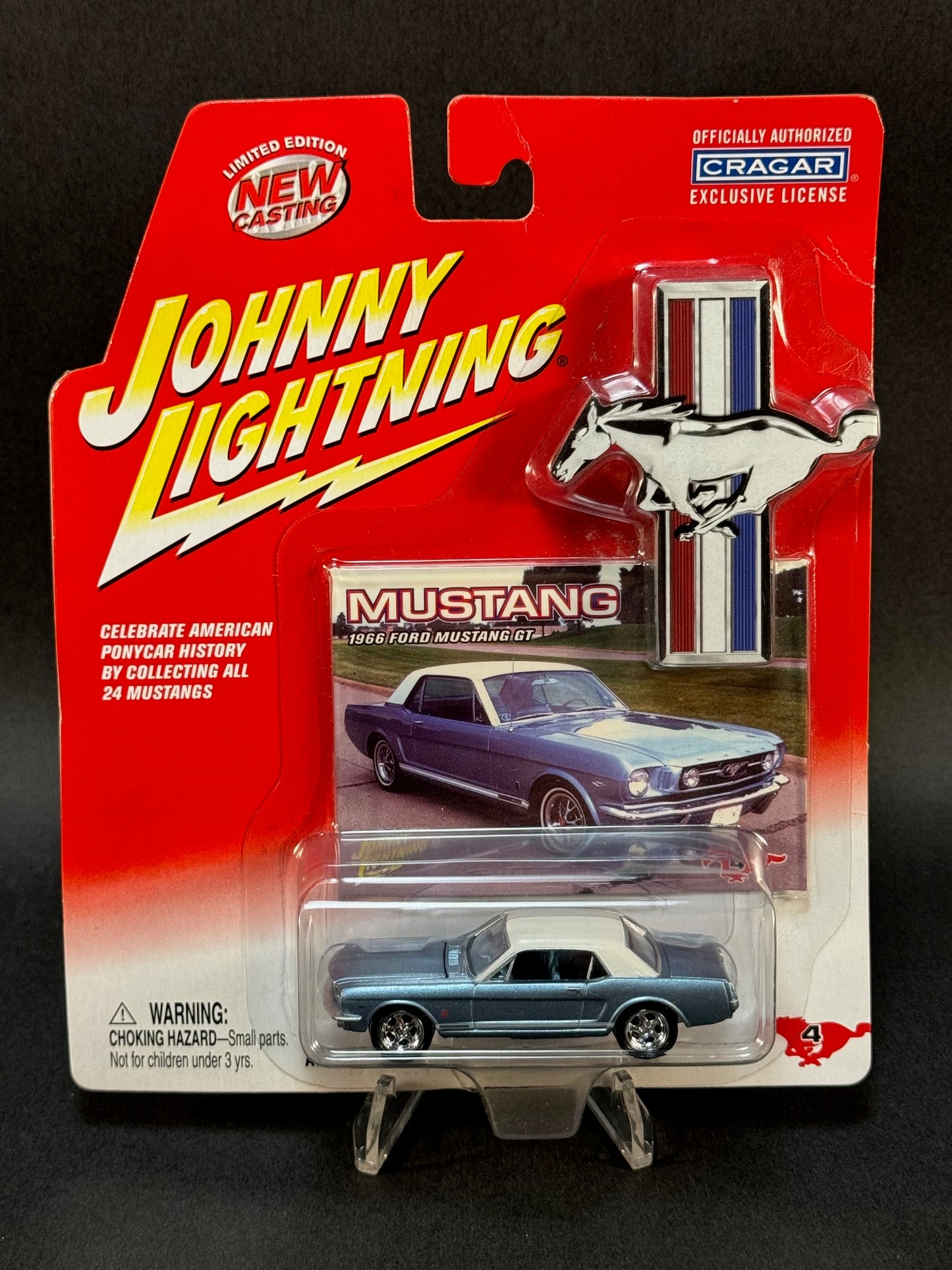 2002 Johnny Lightning Mustang Series #4 1966 Ford Mustang GT, Blue