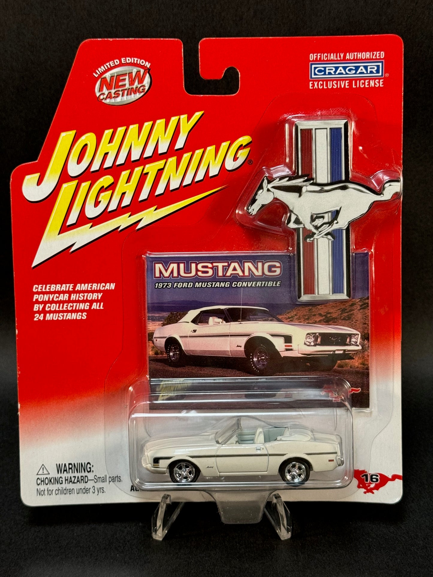 2002 Johnny Lightning Mustang Series #16 1973 Ford Mustang Convertible, White