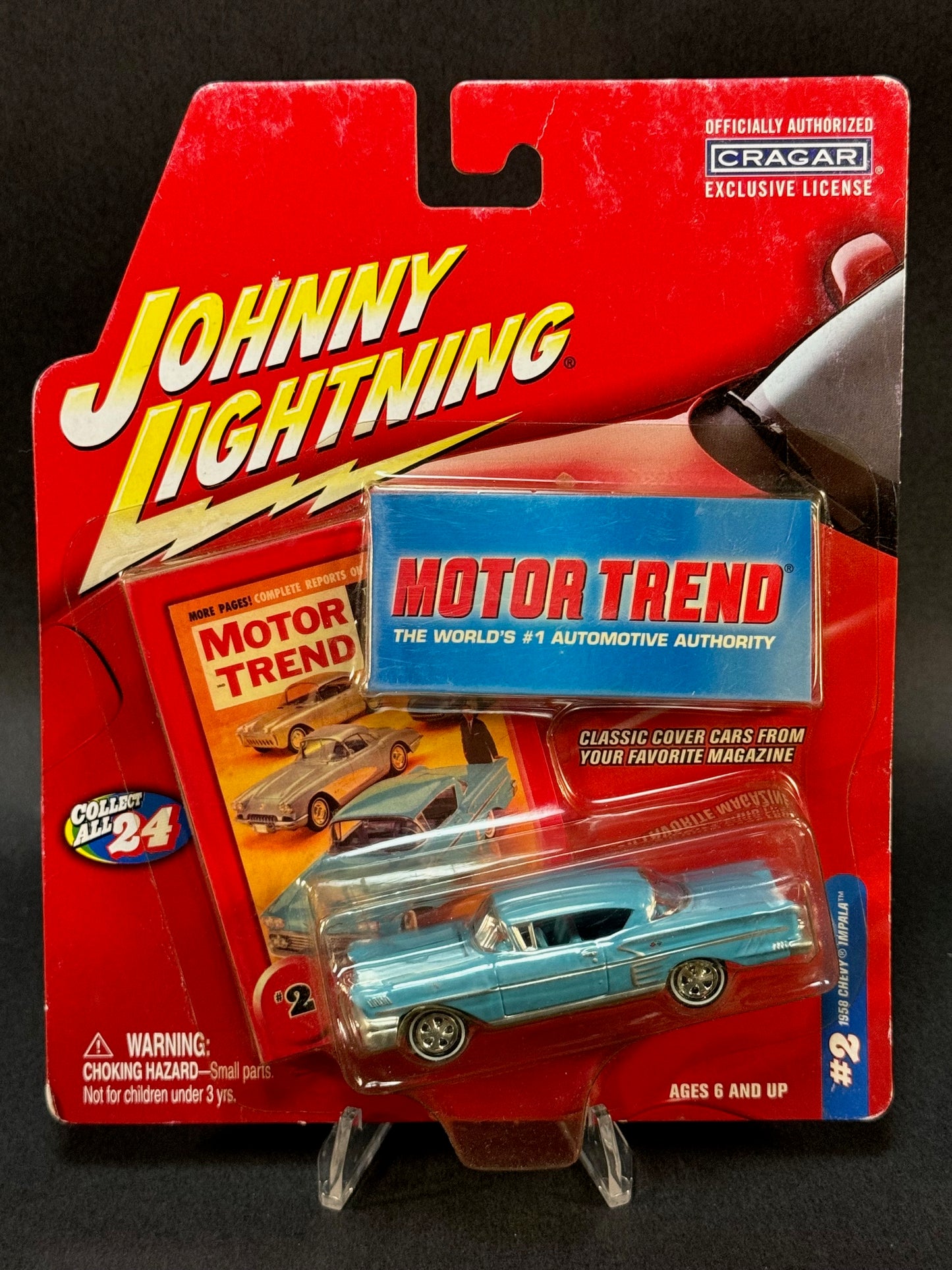 2004 Johnny Lightning Motor Trend #2 1958 Chevy Impala, Blue