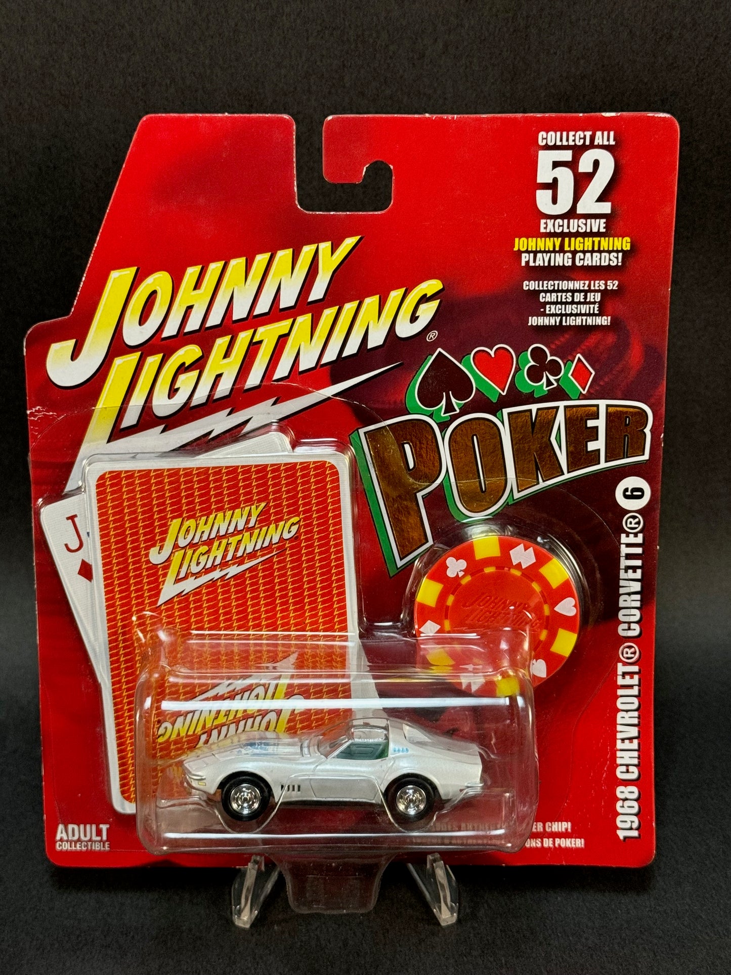 2005 Johnny Lightning Poker Series #6 1968 Chevrolet Corvette, White