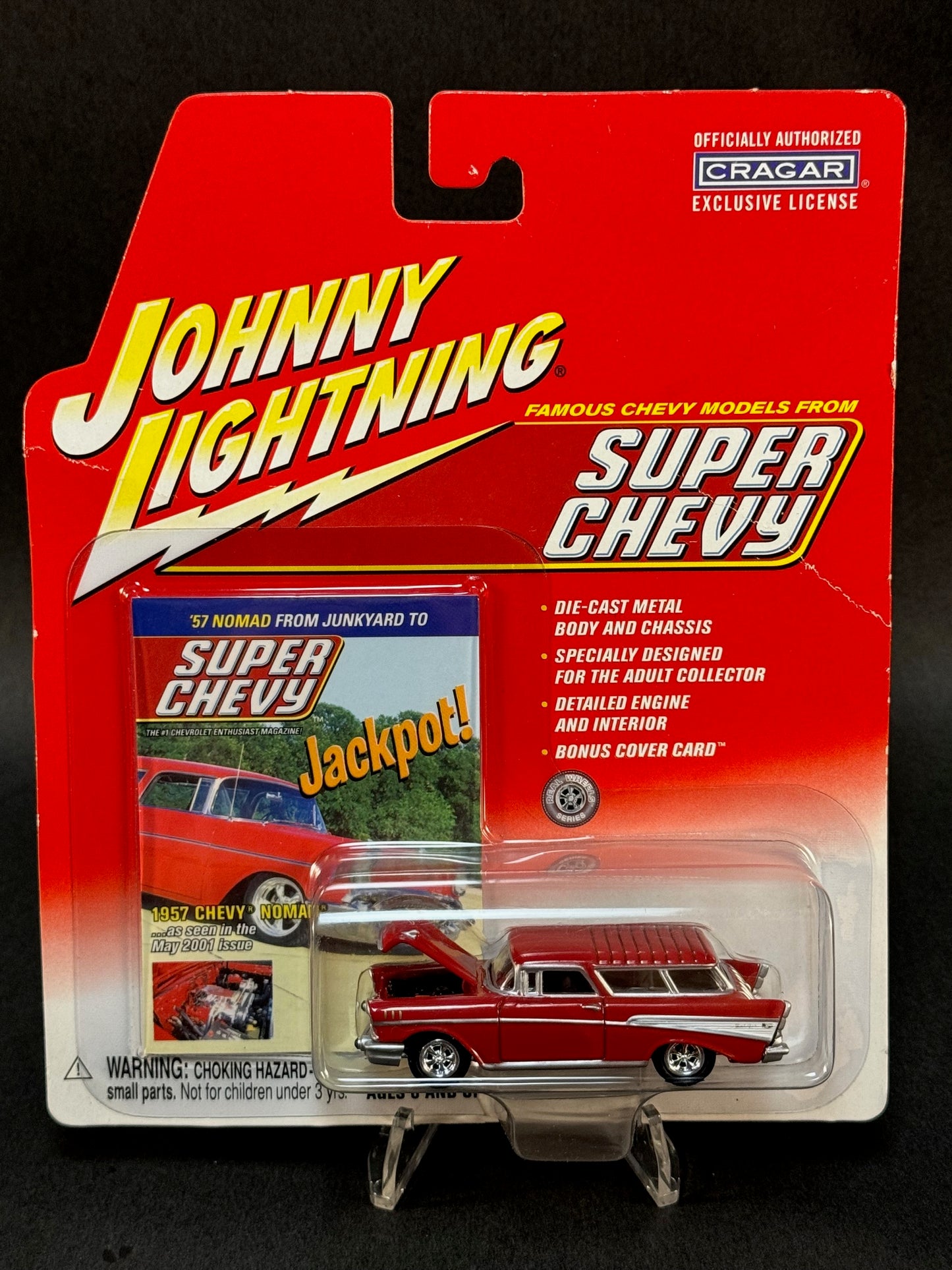 2002 Johnny Lightning Super Chevy Magazine 1957 Chevy Nomad, Red