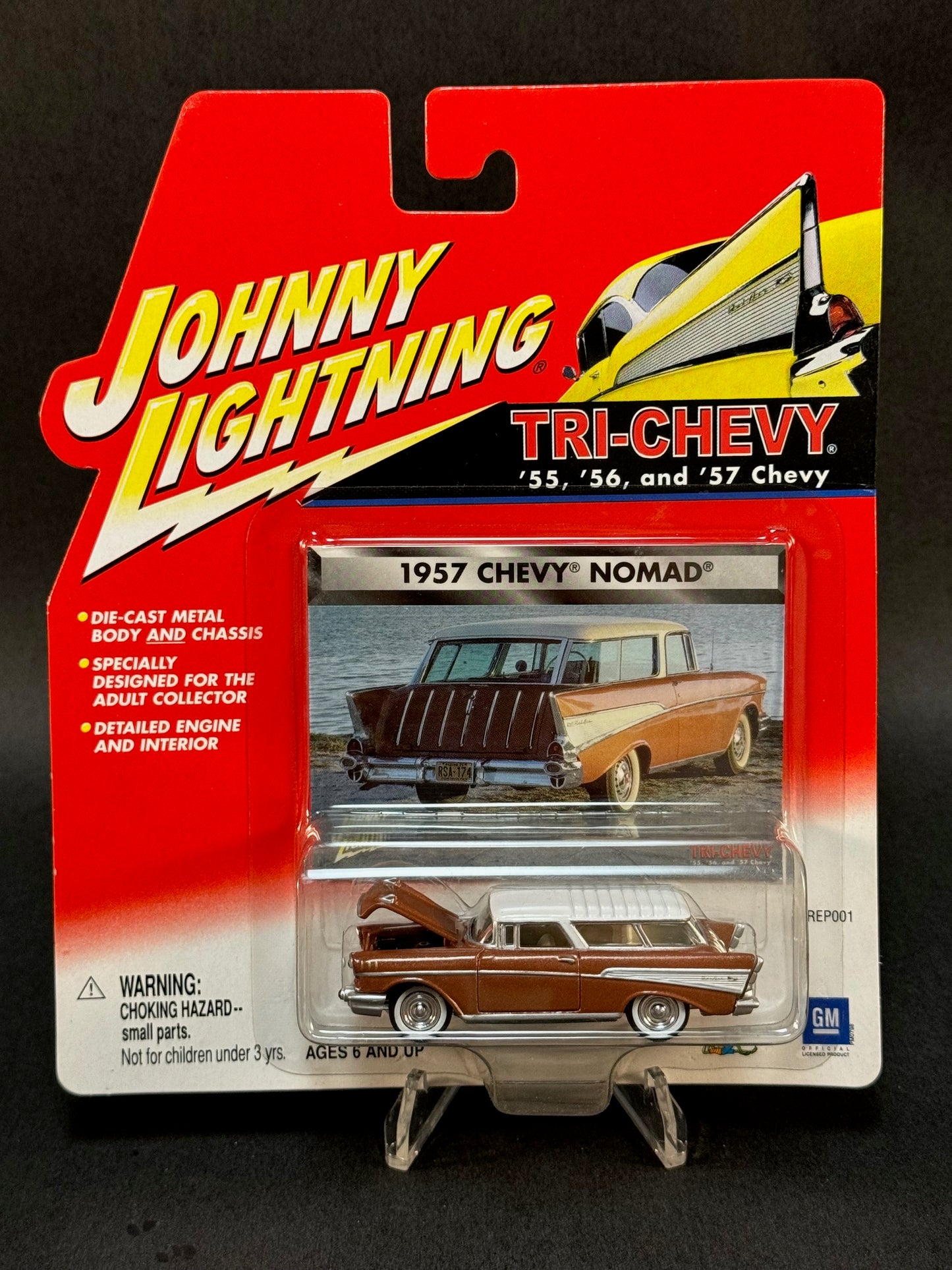 2001 Johnny Lightning Tri-Chevy Series 1957 Chevy Nomad, Brown