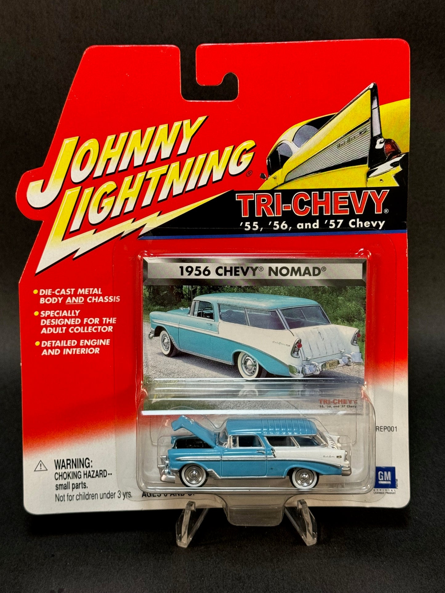 2001 Johnny Lightning Tri-Chevy Series 1956 Chevy Nomad, Blue