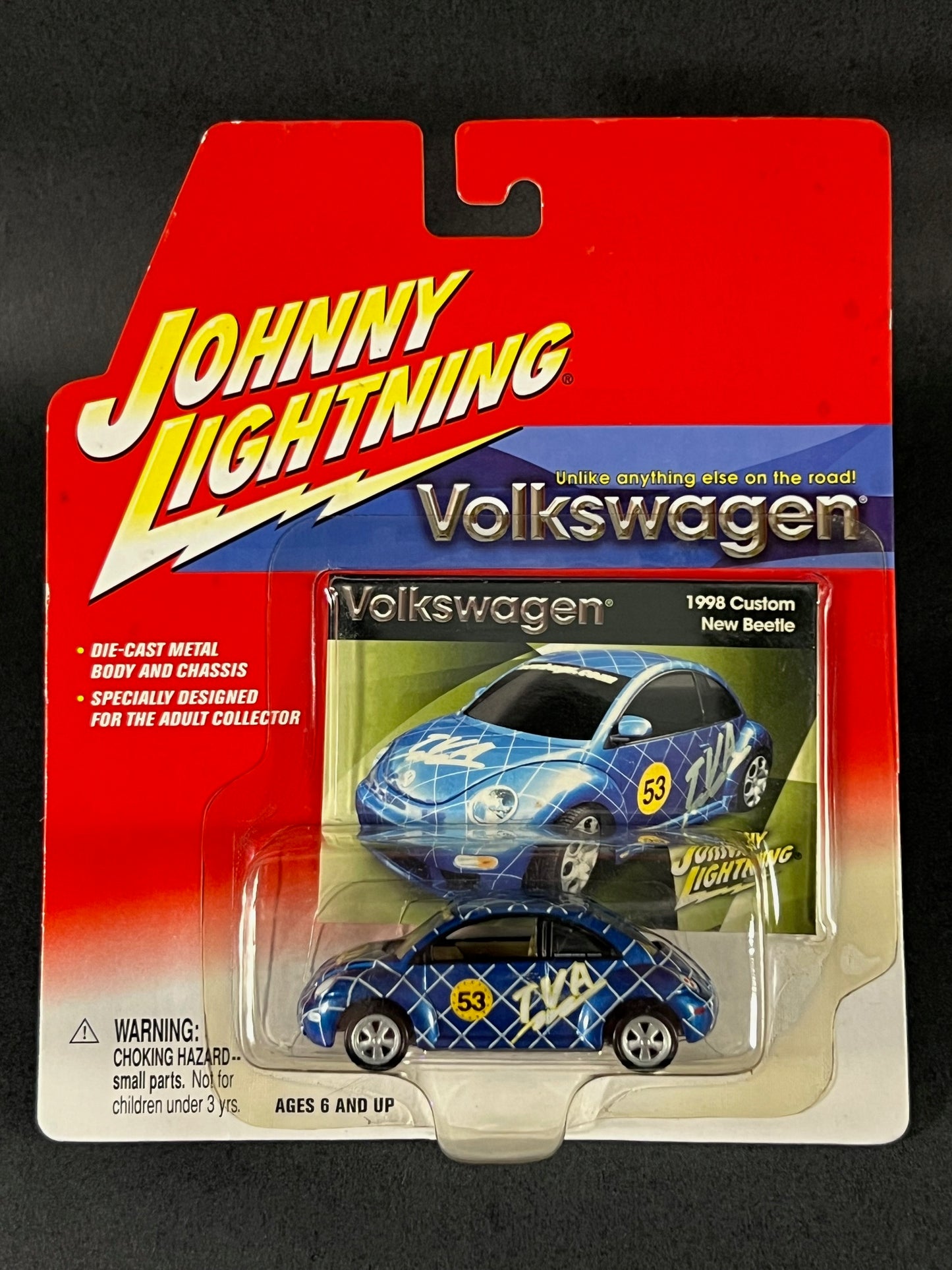 2002 Johnny Lightning Volkswagen Series 1998 Custom New Beetle, Blue