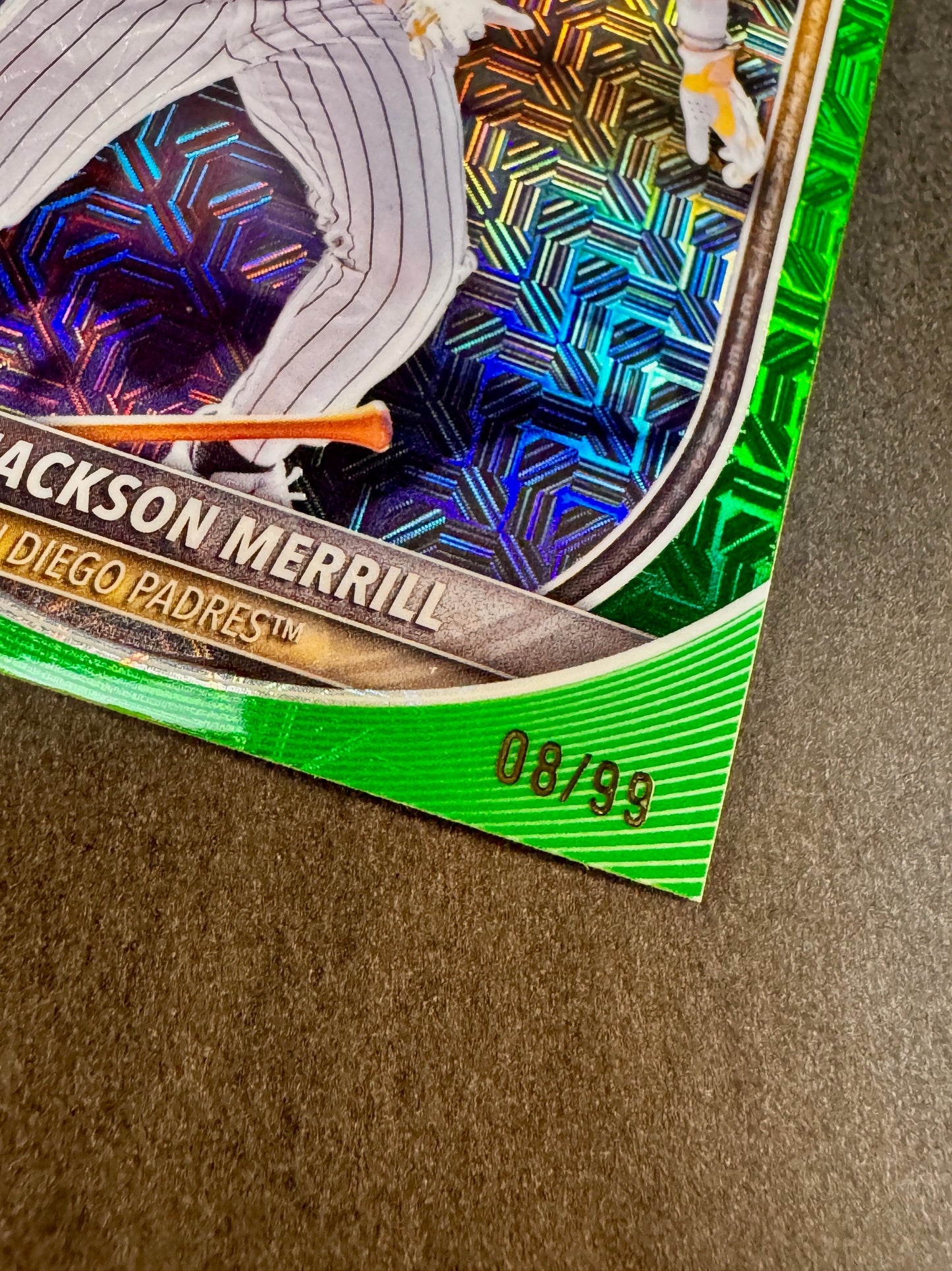 2025 Bowman Chrome 64 Green Mojo /99 Jackson Merrill Rookie Padres