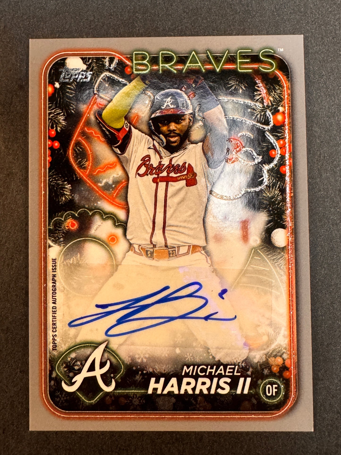 2024 Topps Holiday HAC-MH Silver Glitter Autograph /25 Michael Harris II Braves