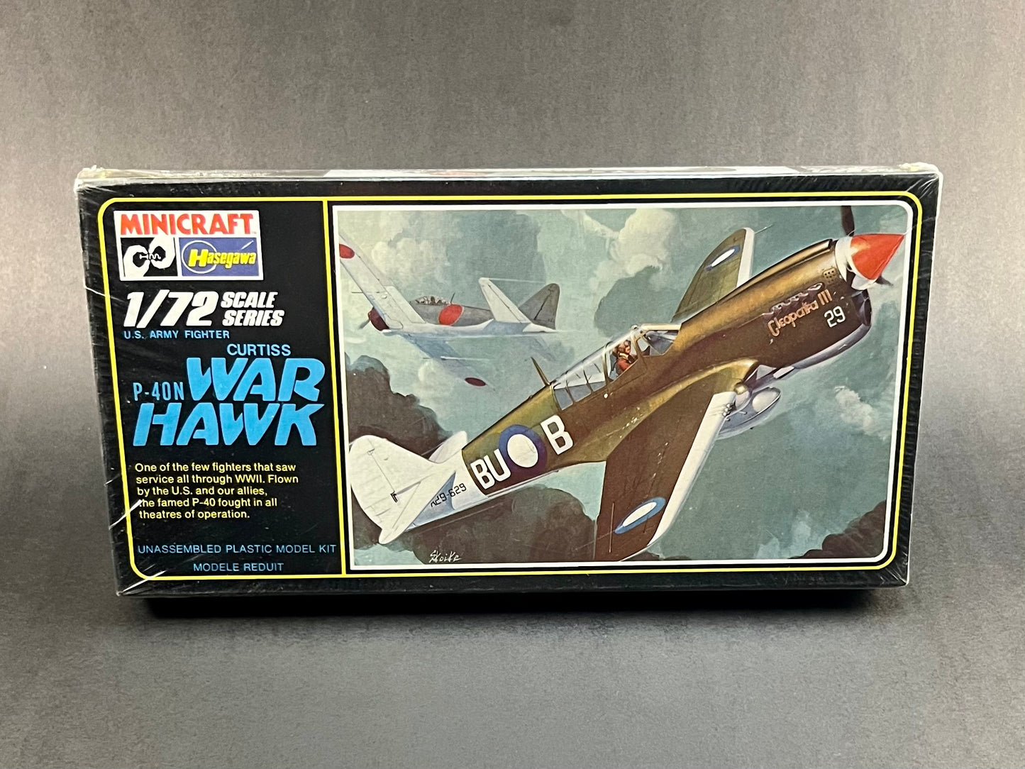 MiniCraft Hasegawa Model Kit 115 1:72 Scale Curtiss P-40N War Hawk US Army Fighter