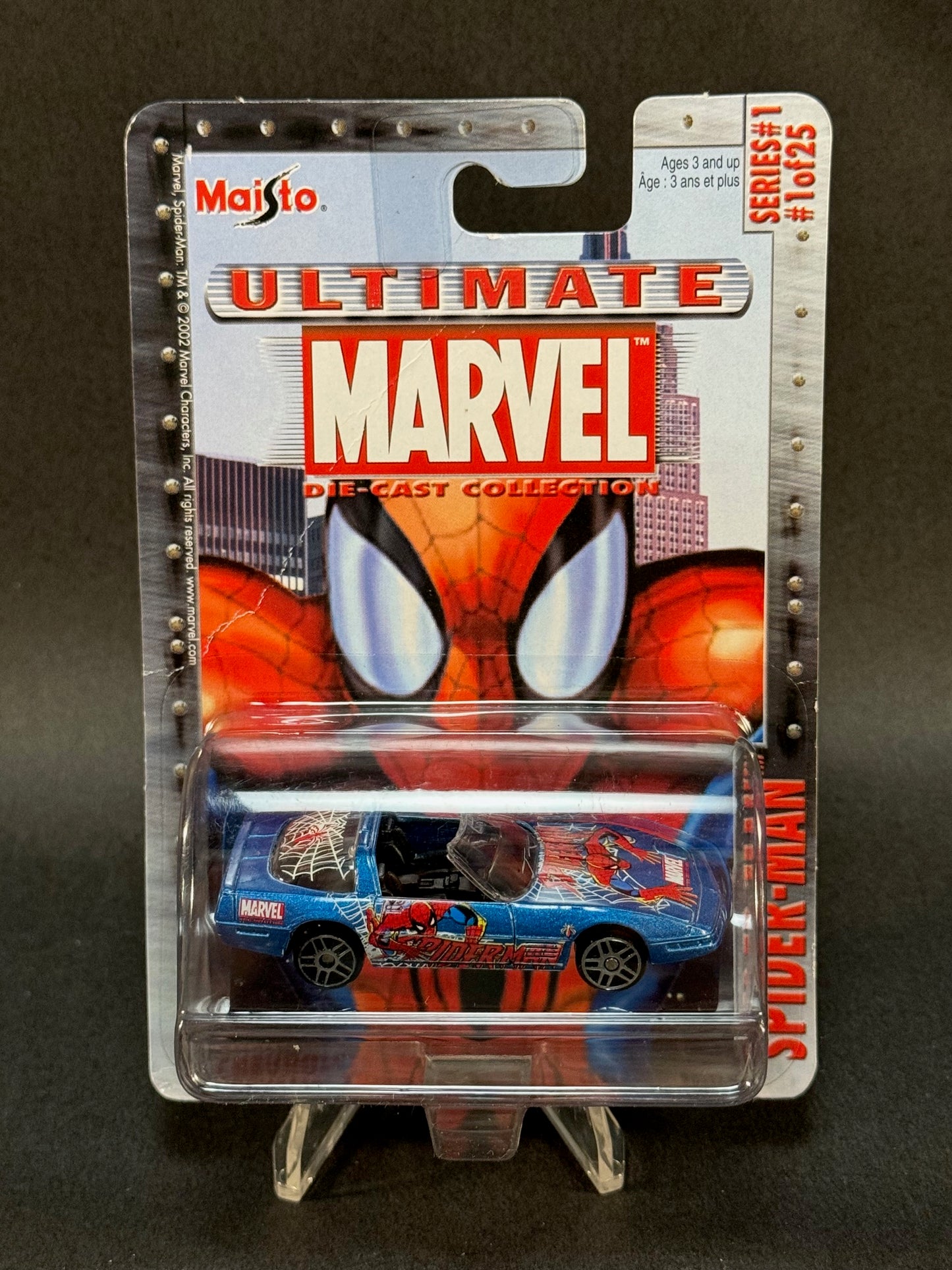 2002 Maisto Ultimate Marvel Collection Spider-Man #1 Chevrolet Corvette ZR-1, Blue