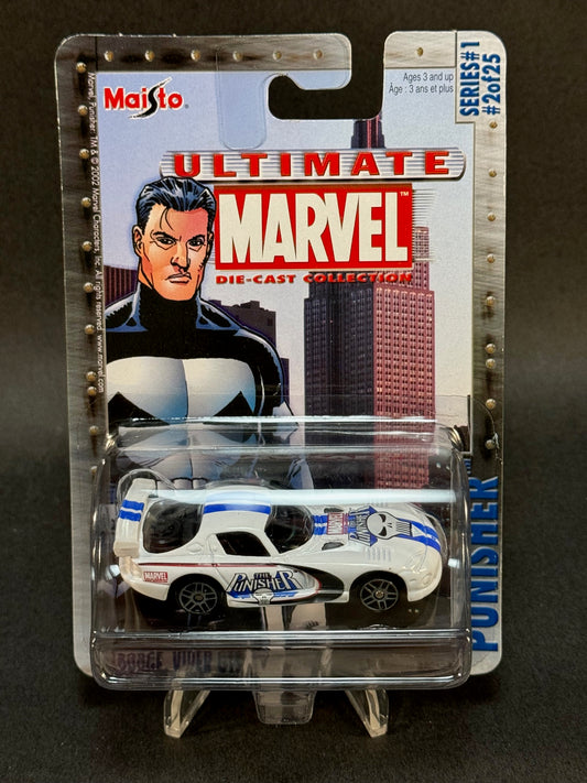 2002 Maisto Ultimate Marvel Collection Punisher #2 Dodge Viper GTS, White