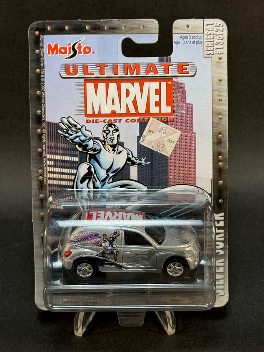 2002 Maisto Ultimate Marvel Collection Silver Surfer #13 Chrysler Panel Cruiser, Silver