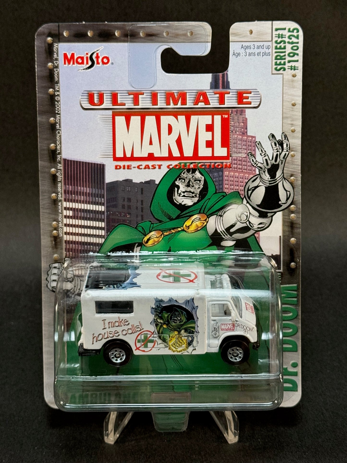 2002 Maisto Ultimate Marvel Collection Dr. Doom #19 Ambulance, White