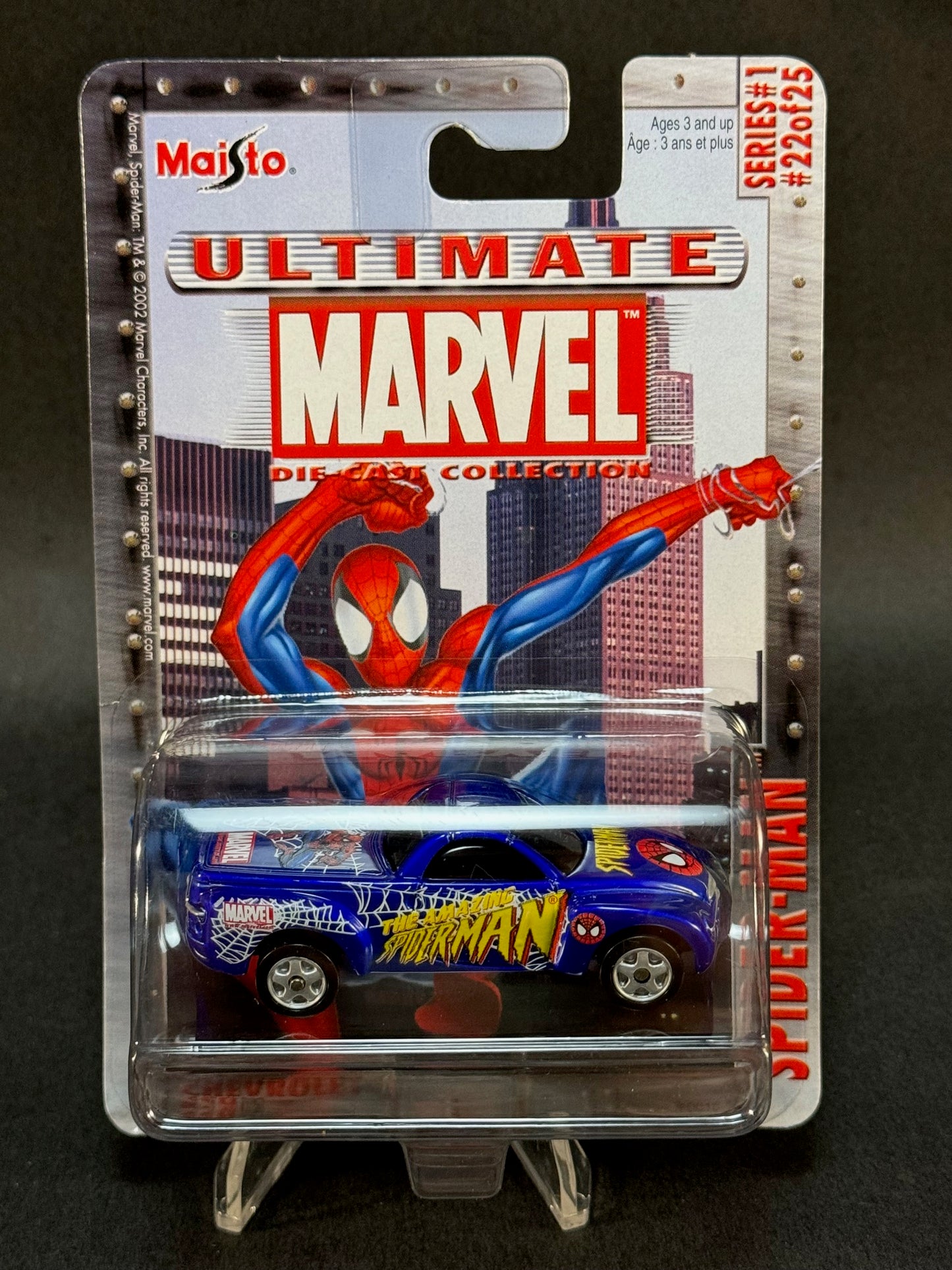 2002 Maisto Ultimate Marvel Collection Spider-Man #22 Chevrolet SSR, Blue