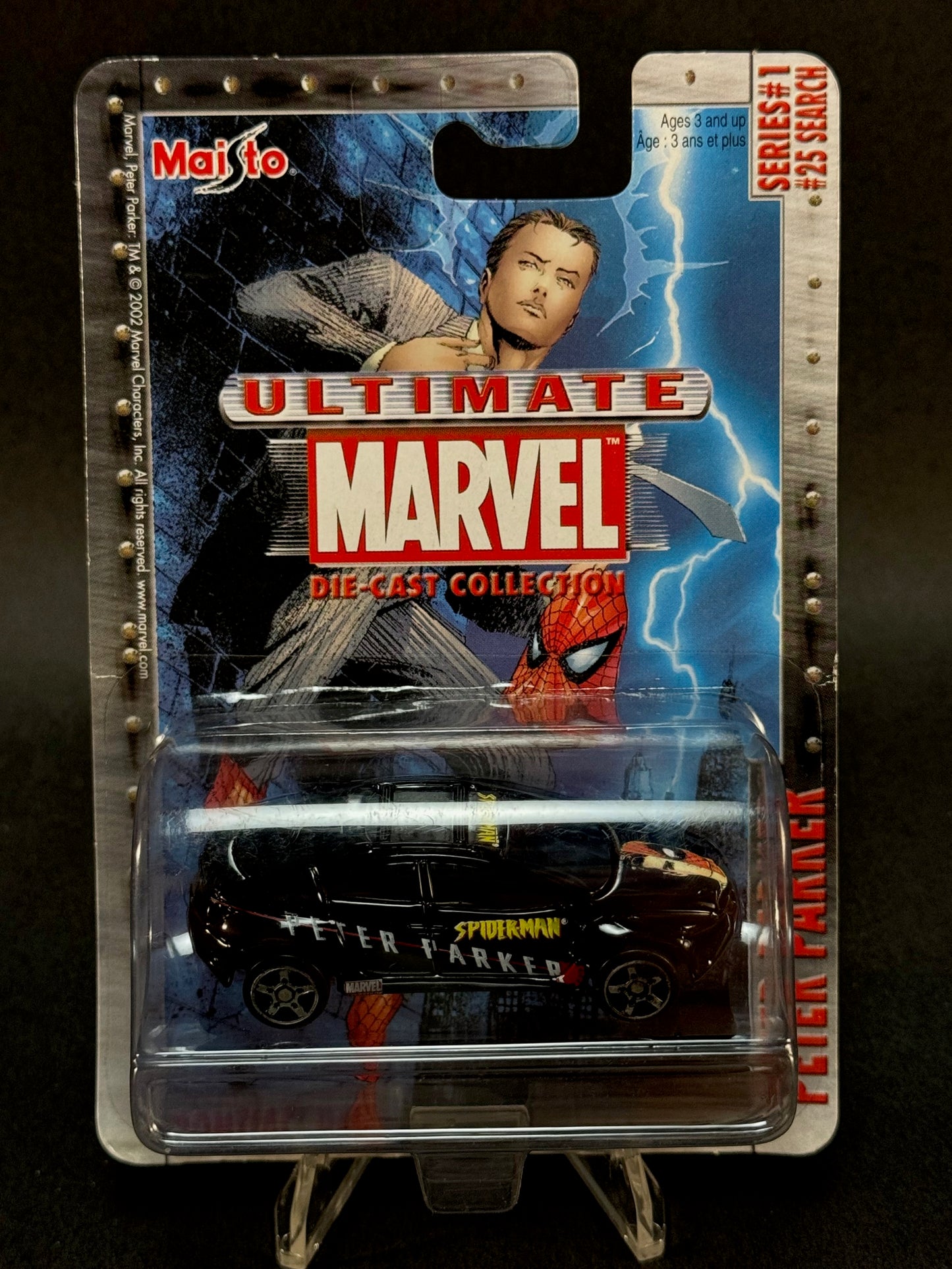 2002 Maisto Ultimate Marvel Collection Peter Parker #25 Pontiac Rev, Black