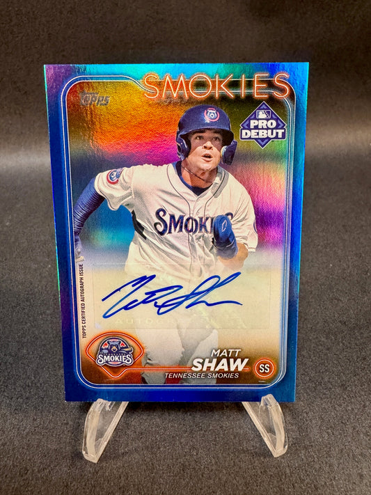 2024 Topps Pro Debut Blue Foil /150 Matt Shaw Autograph Chicago Cubs