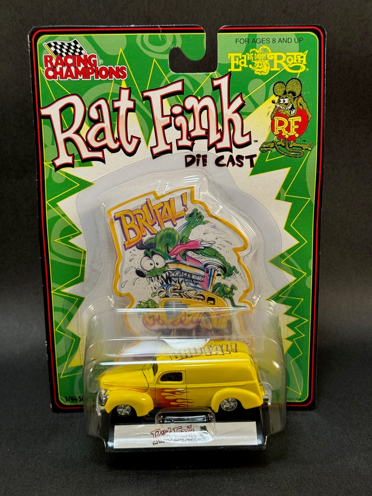 2000 Racing Champions Ed Roth Rat Fink Brutal 1940 Ford Sedan Delivery, Yellow