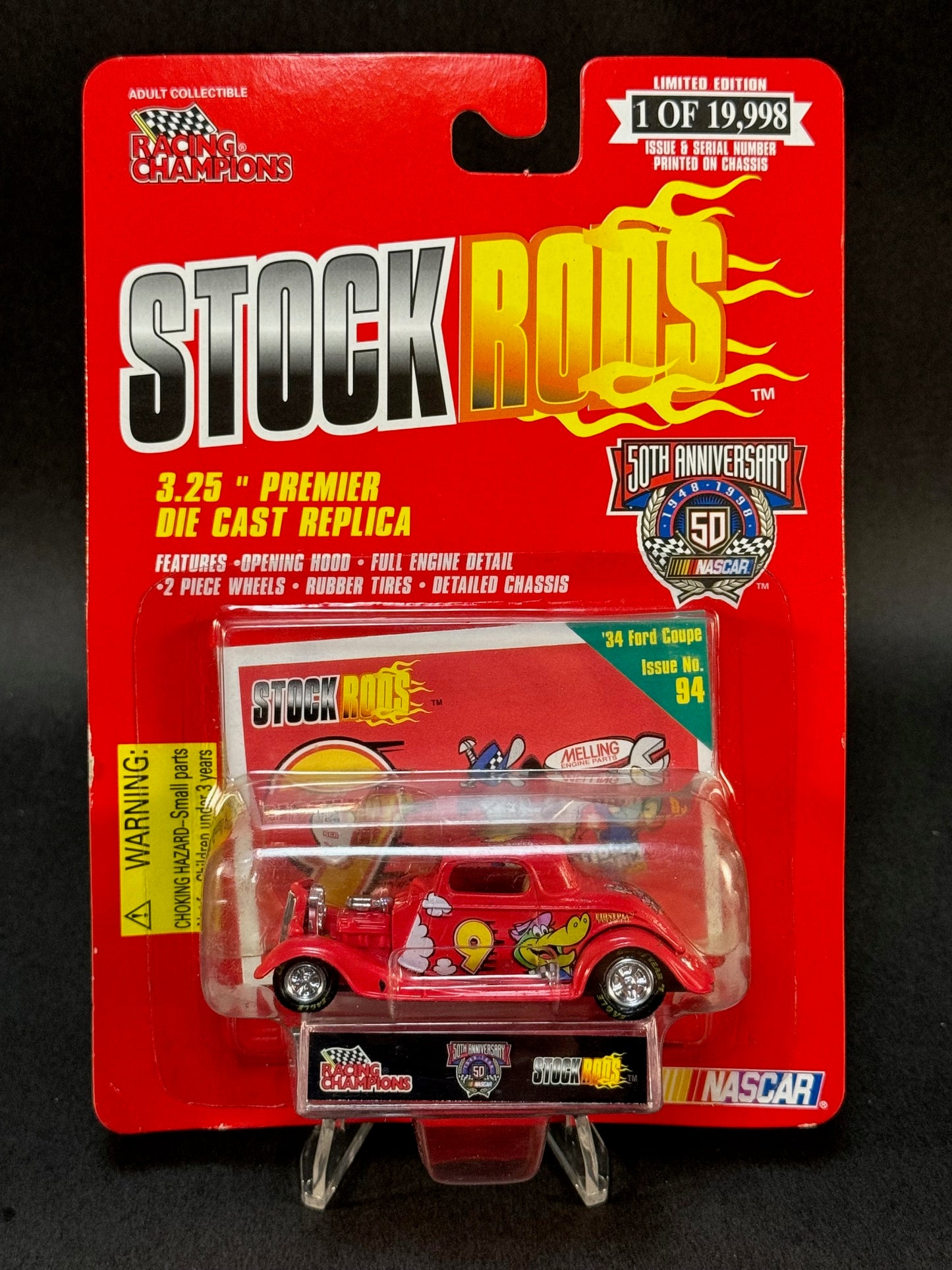 1998 Racing Champions NASCAR Stock Rods #94 '34 Ford Coupe, Red