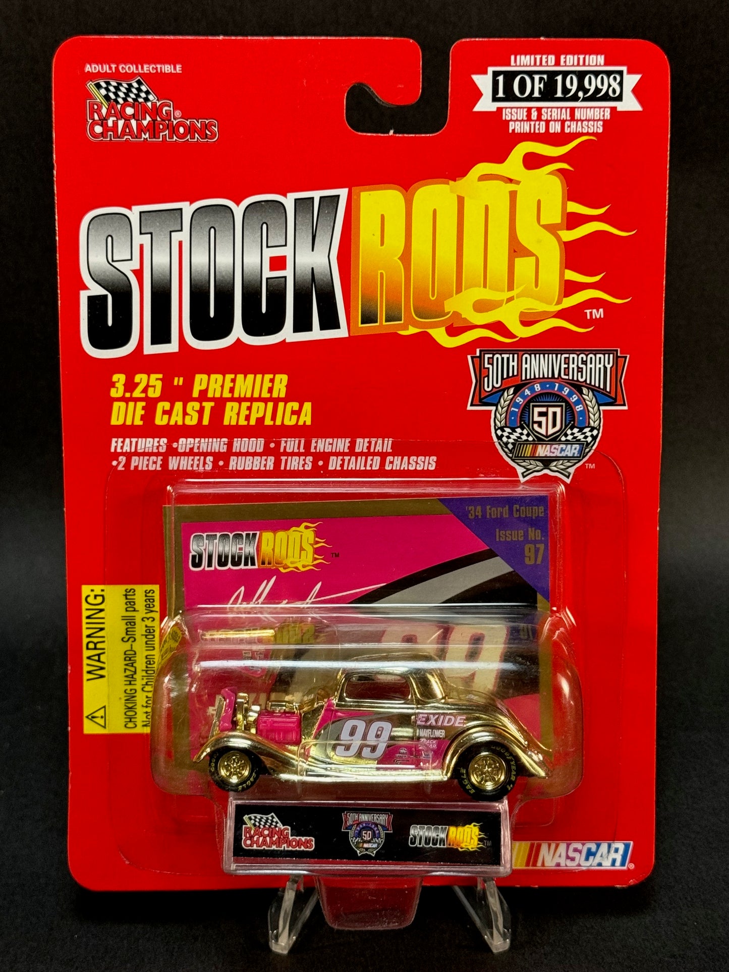 1998 Racing Champions NASCAR Stock Rods #97 '34 Ford Coupe, Gold